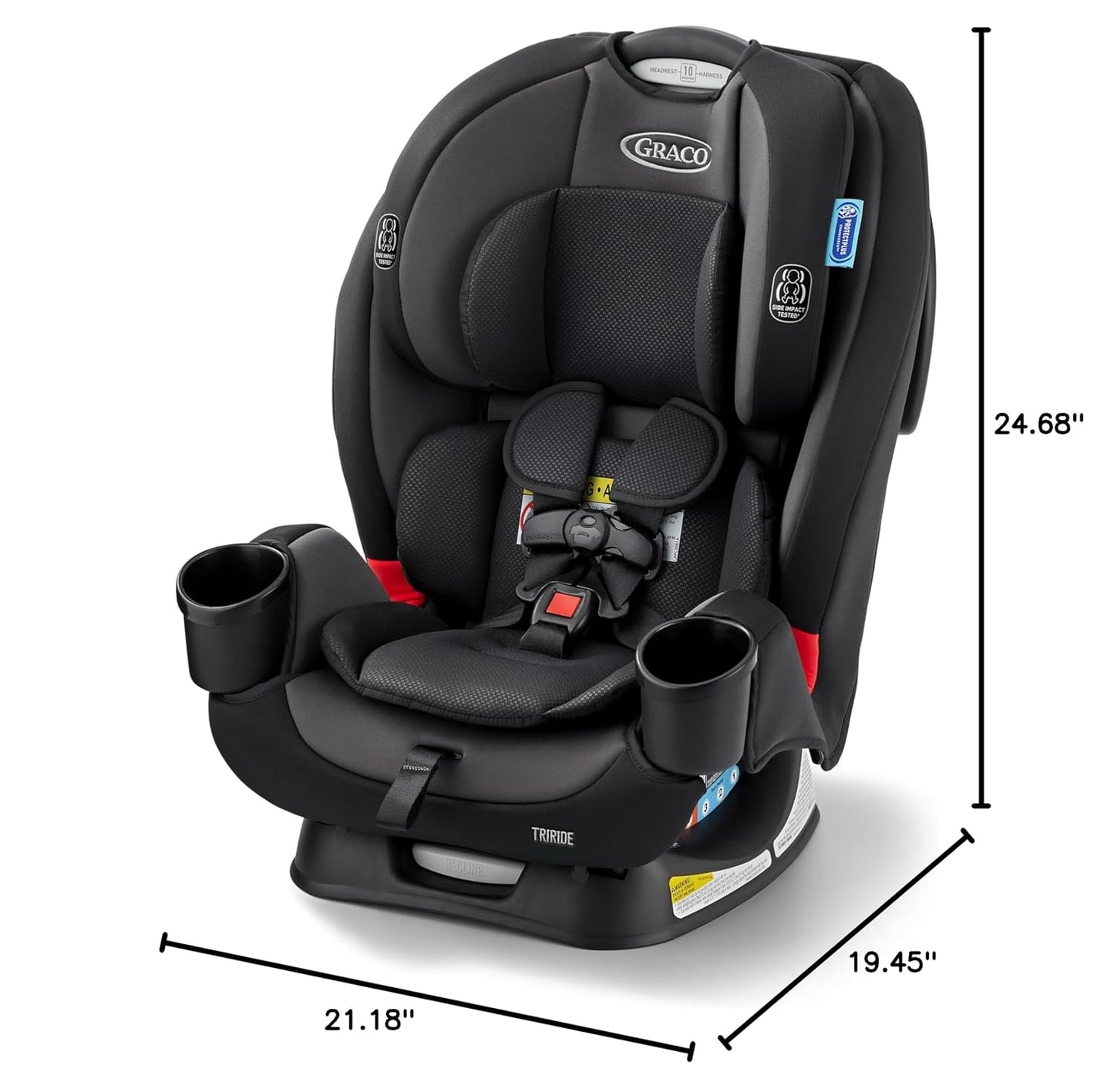 3-in-1 Reclining Car Seat, Kipling - Rear & Forward Facing Car Seat, Highback Booster, Adjustable Headrest