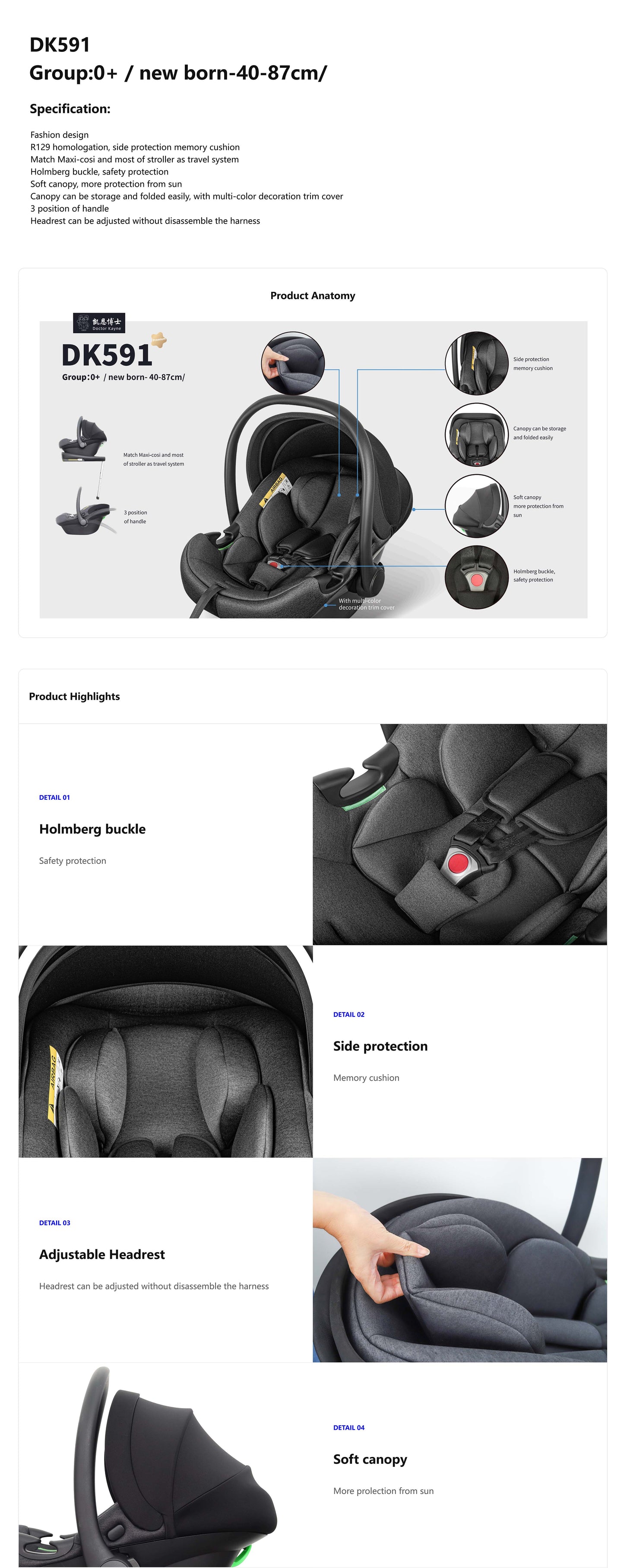 Environmentally Friendly 0-12 Months Baby Car Seat, Eco-Conscious Infant Carrier with Safe Materials