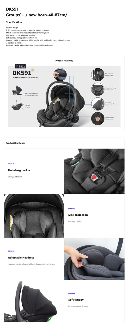 Environmentally Friendly 0-12 Months Baby Car Seat, Eco-Conscious Infant Carrier with Safe Materials