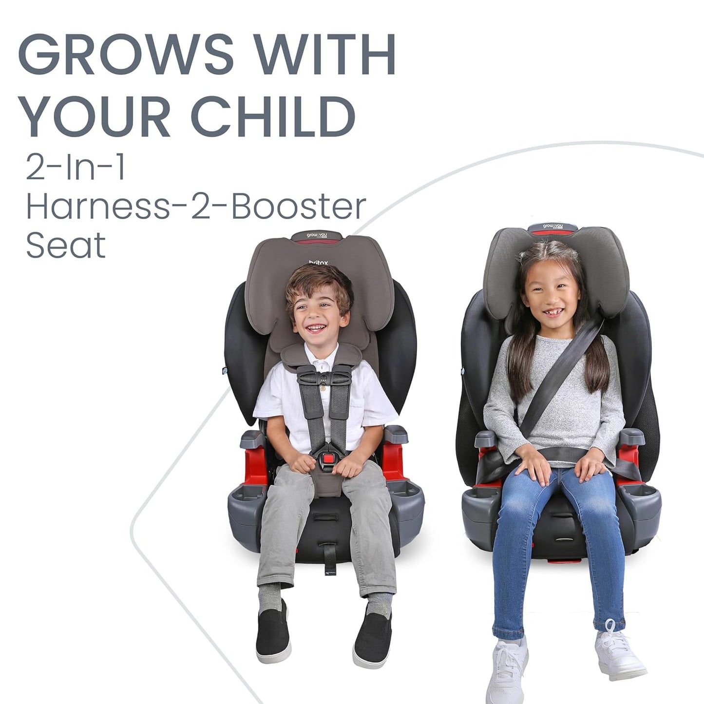 Grow with You ClickTight Harness-2-Booster Car Seat, 2-in-1 High Back Booster, Gray Contour