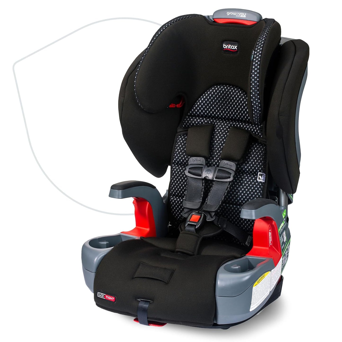 Grow with You ClickTight Harness-2-Booster Car Seat, 2-in-1 High Back Booster, Gray Contour