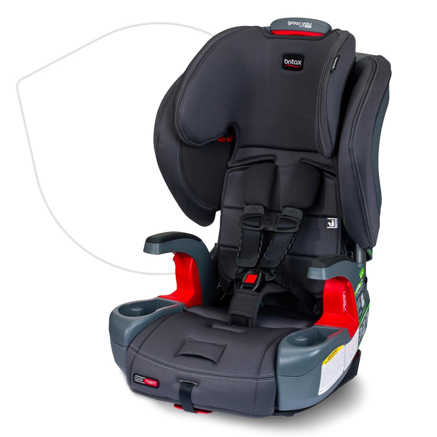 Grow with You ClickTight Harness-2-Booster Car Seat, 2-in-1 High Back Booster, Gray Contour